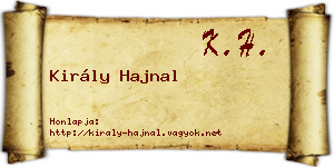 Király Hajnal névjegykártya